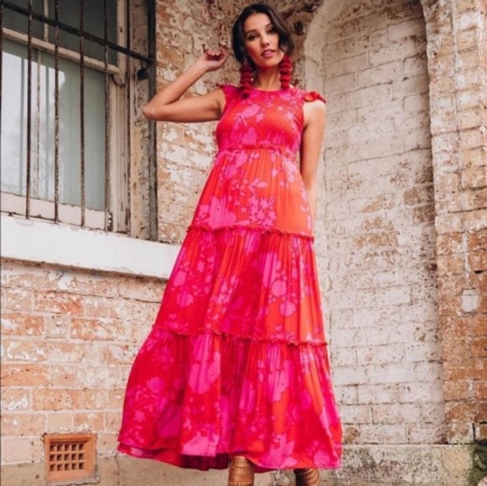 Abel The Label  Pink Floral  Maxi Dress - Picture 2 of 9